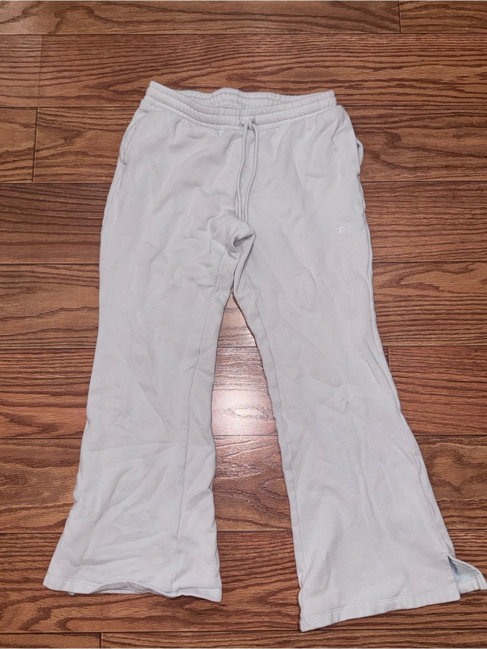 Light Gray Drawstring Flare Sweatpants